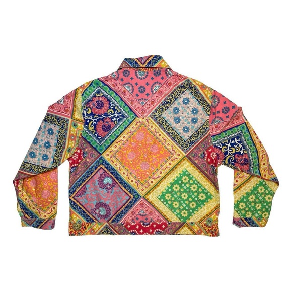 Vintage colorful patchwork paisley & floral print jacket - Picture 3 of 4